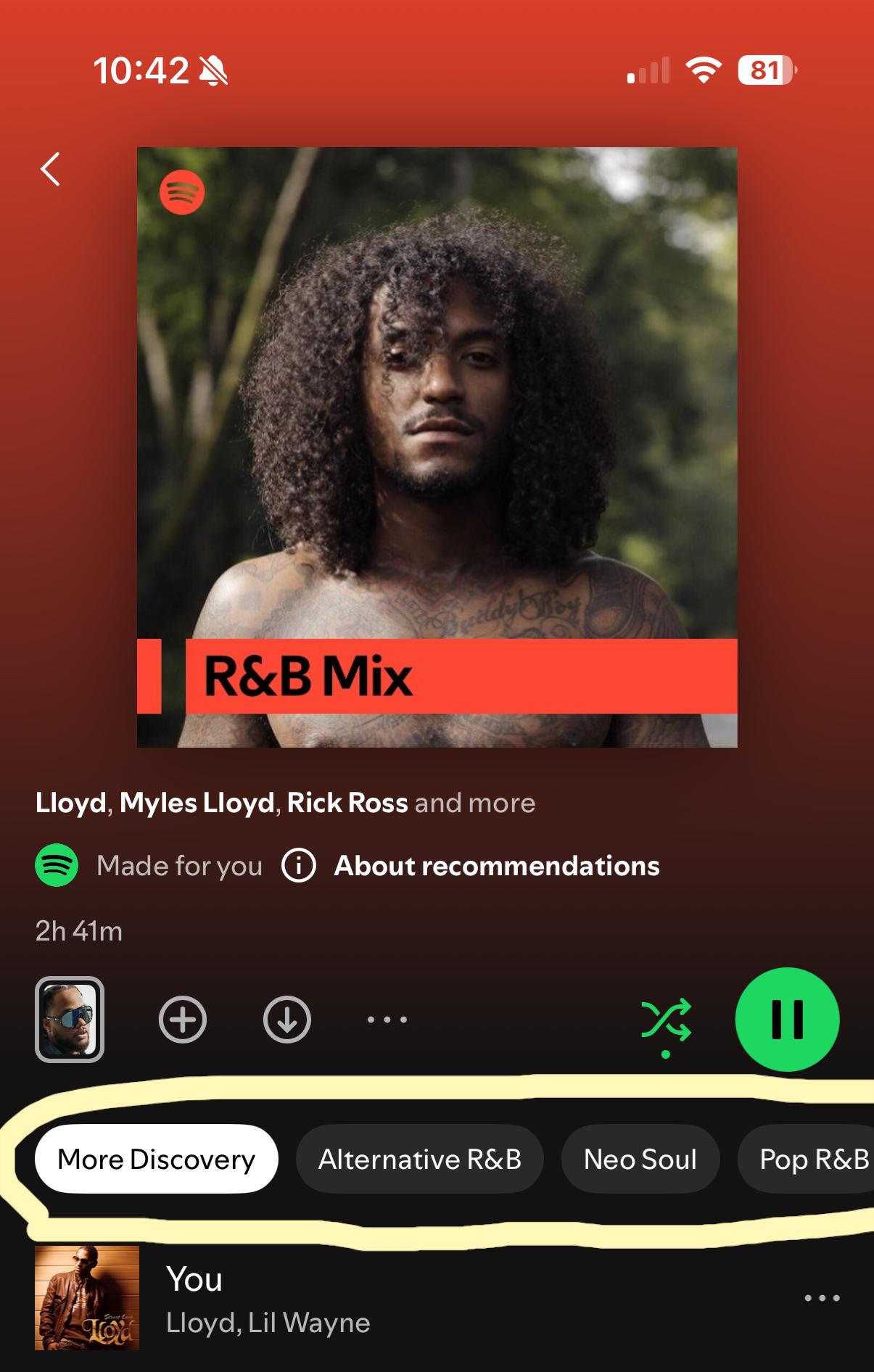 Spotify sub genre chips