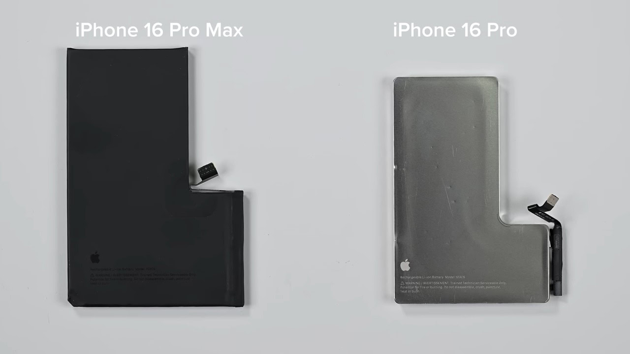 iFixit iPhone 16 Pro and 16 Pro Max teardown Metal encased battery iFixit iPhone 16 Pro and 16 Pro Max teardown Metal encased battery