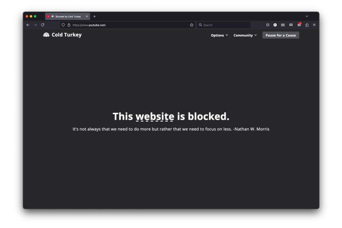 Cold Turkey website blocker