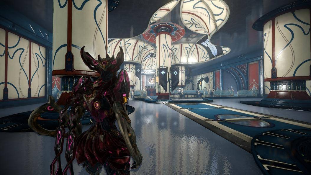 Warframe Clan Dojo interior.
