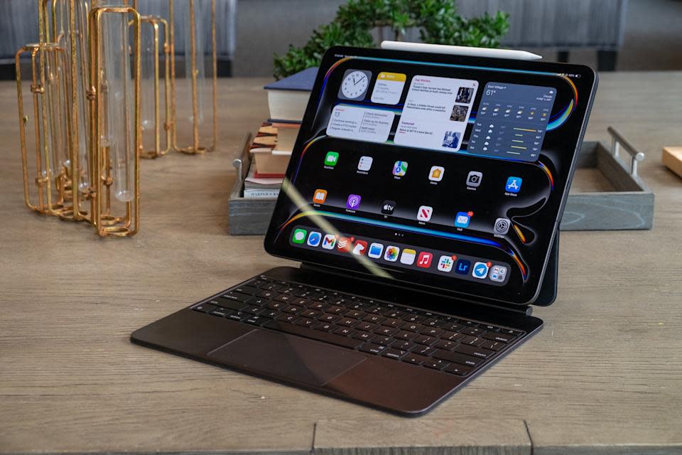 Photo of the M4 iPad Pro on a desk.