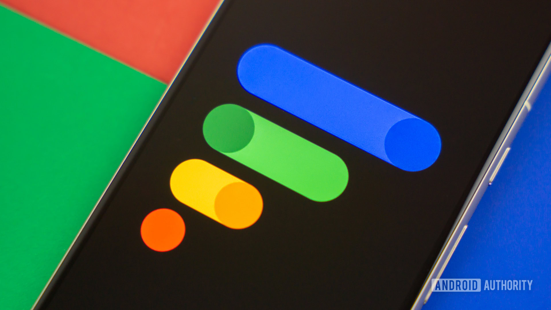 Google Fi Wireless logo on smarpthone with colored background Stock photo 1 Google Fi Wireless logo on smarpthone with colored background Stock photo 1