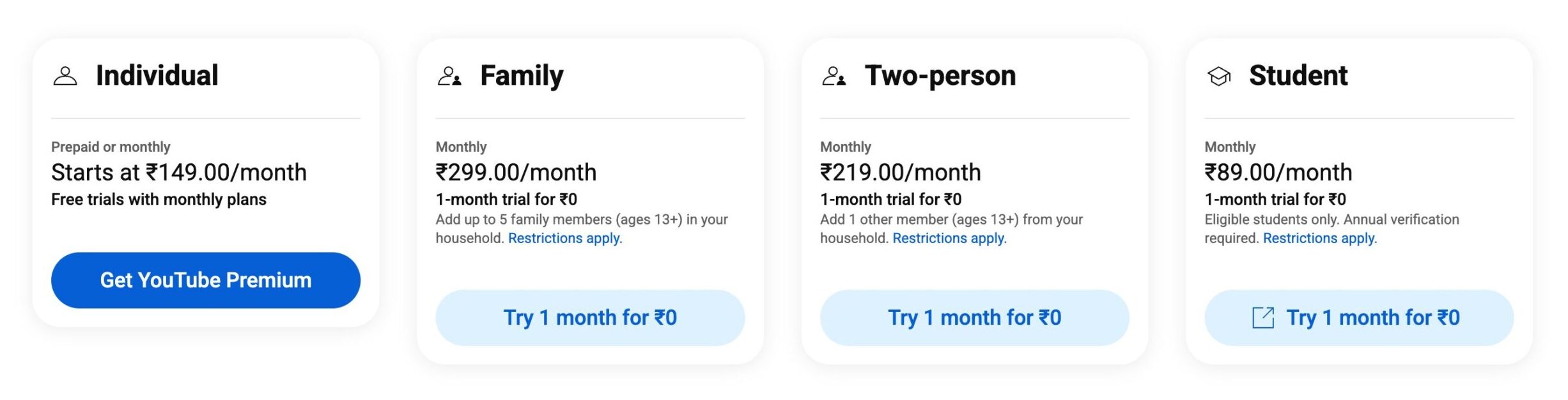 YouTube two person Premium plan YouTube two person Premium plan
