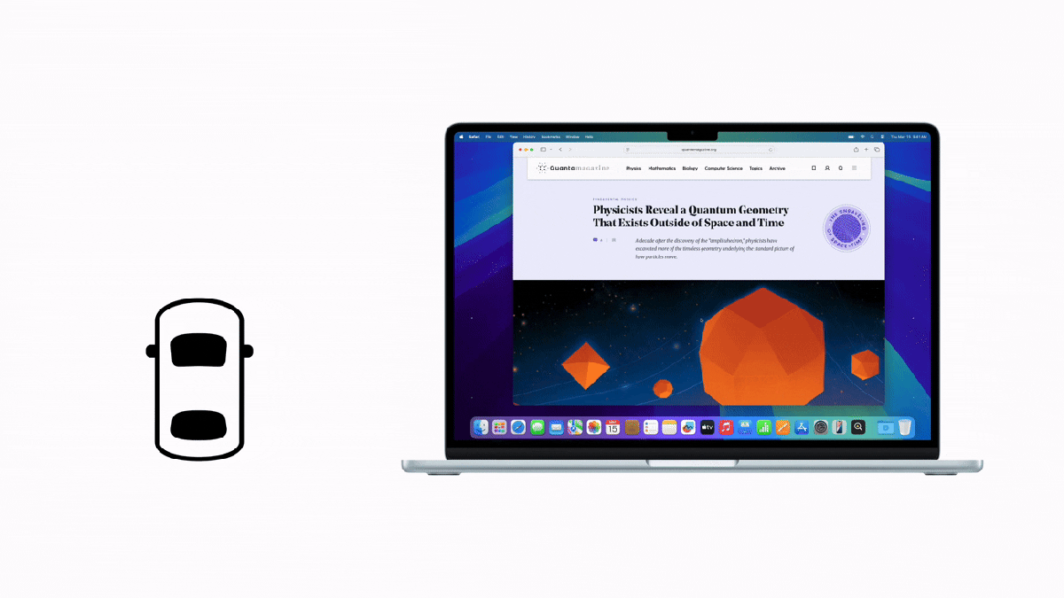 macOS Vehicle Motion Cues
