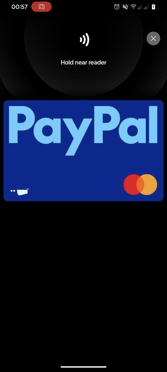 Contactless payments using PayPal app on Android