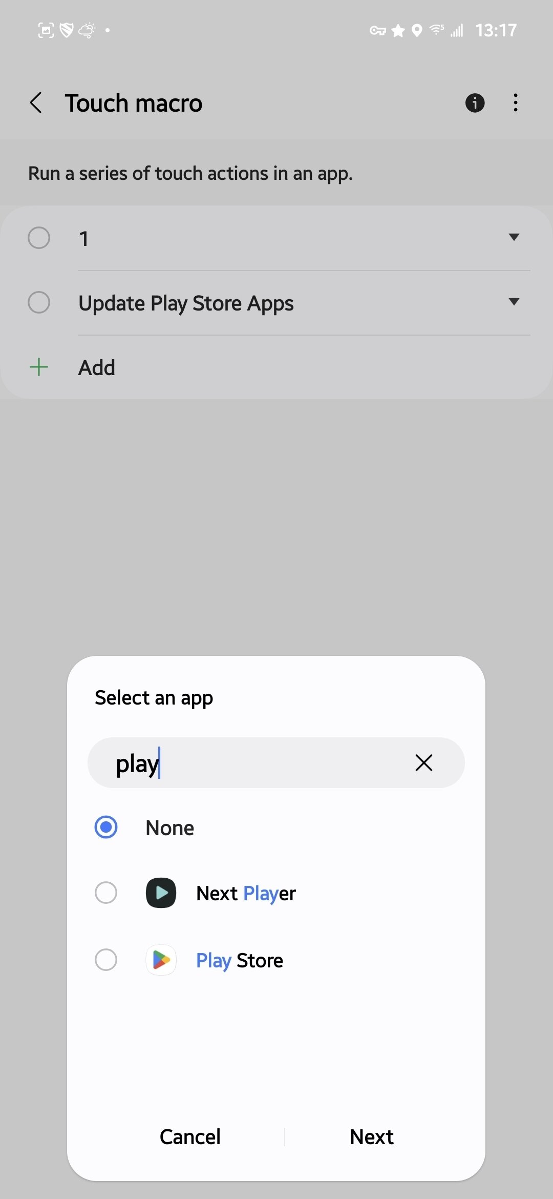 samsung modes and routines play store macro 8