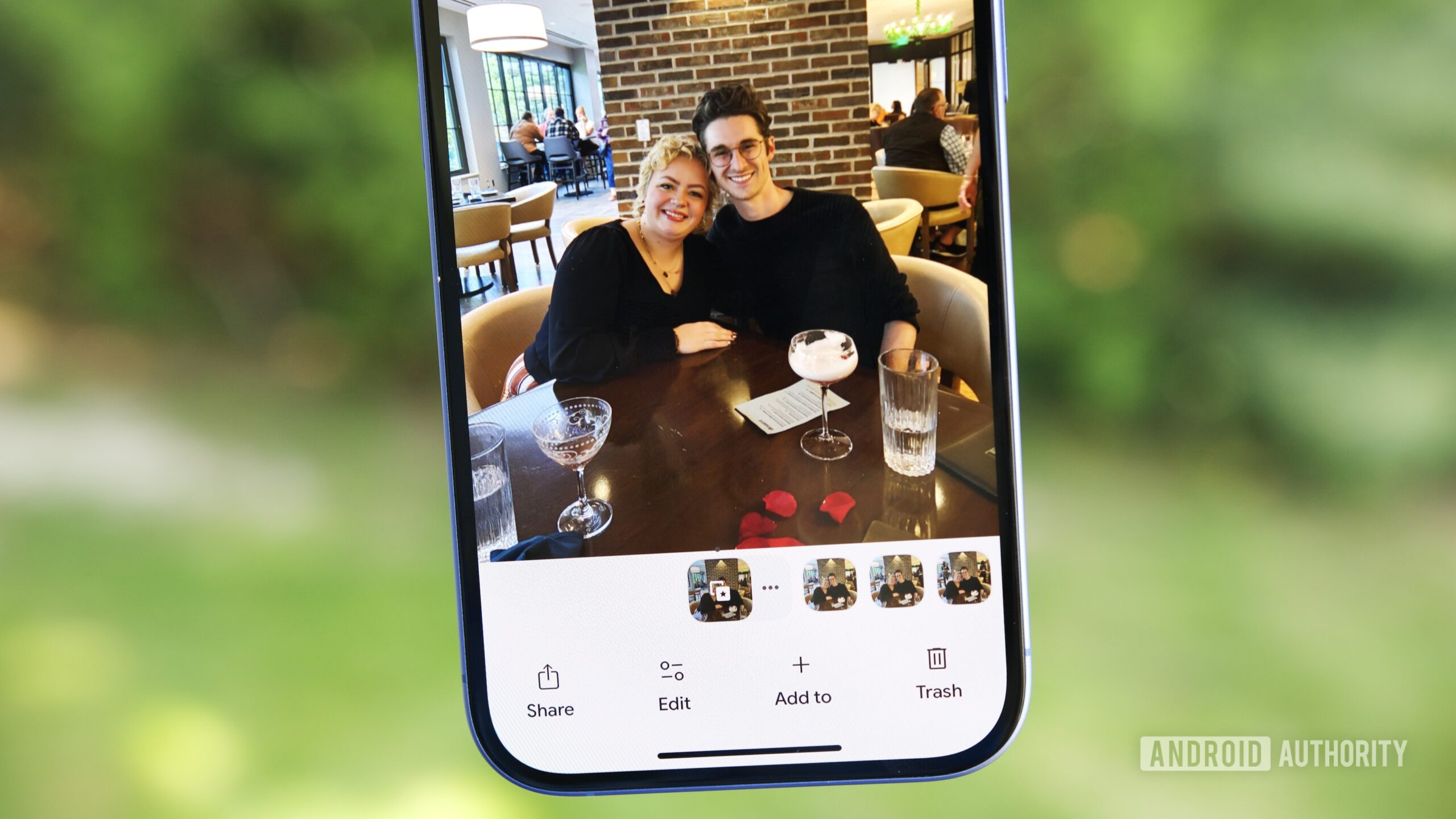 google photos stack of photos ios app A set of stacked photos in Google Photos.