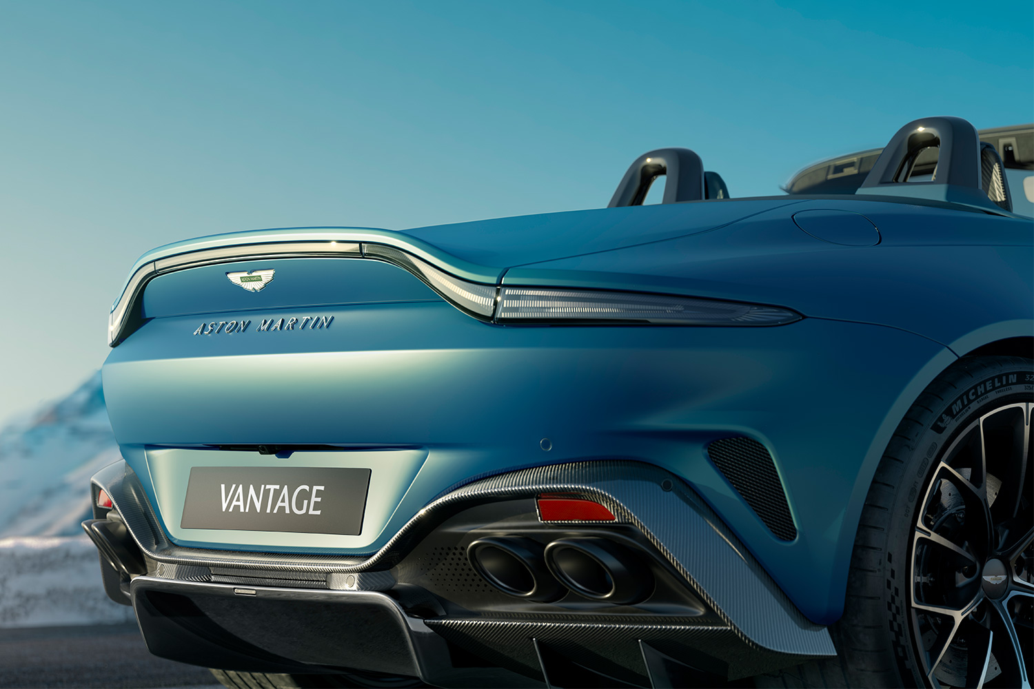 The rear end of the 2025 Aston Martin Vantage Roadster