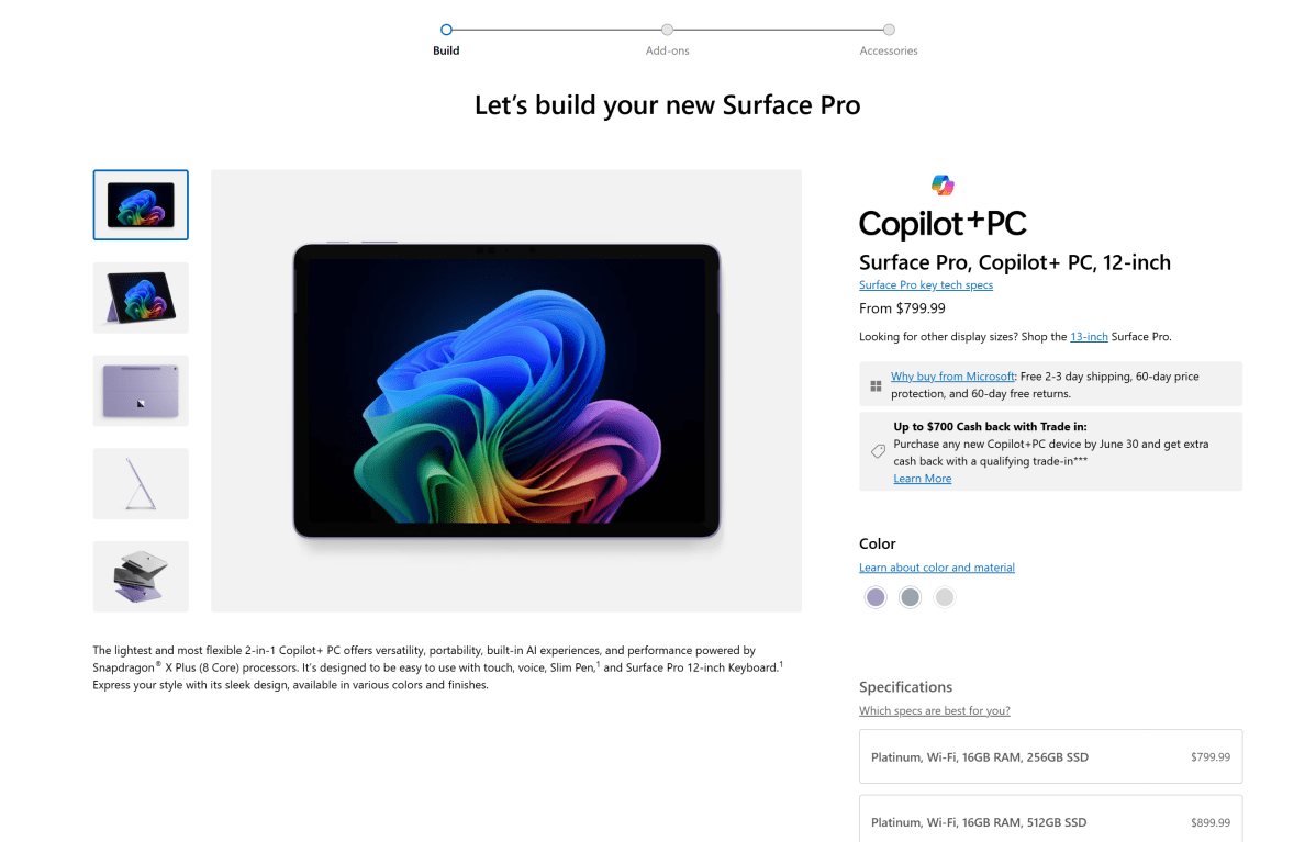 Microsoft Surface Pro buying process