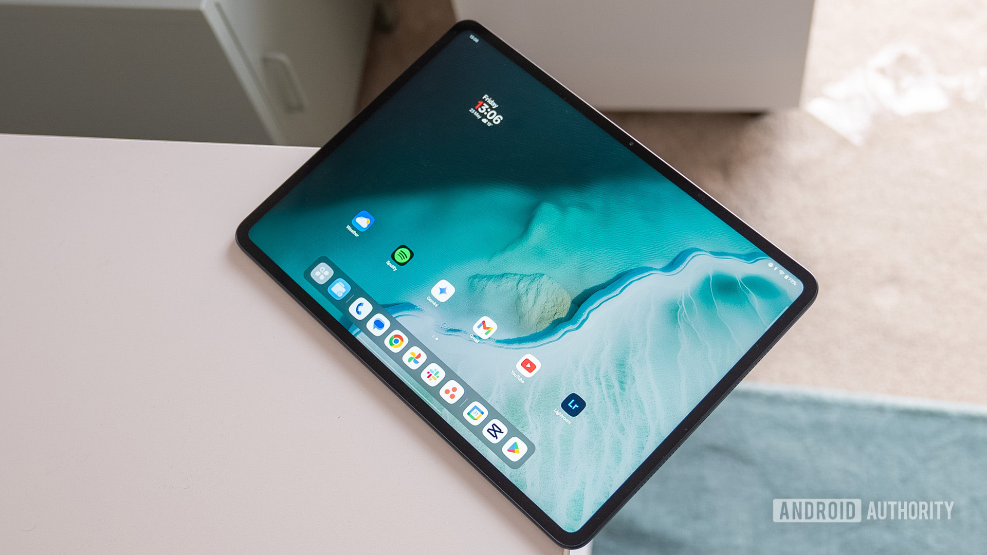 OnePlus Pad 3 on table showing display OnePlus Pad 3 on table showing display