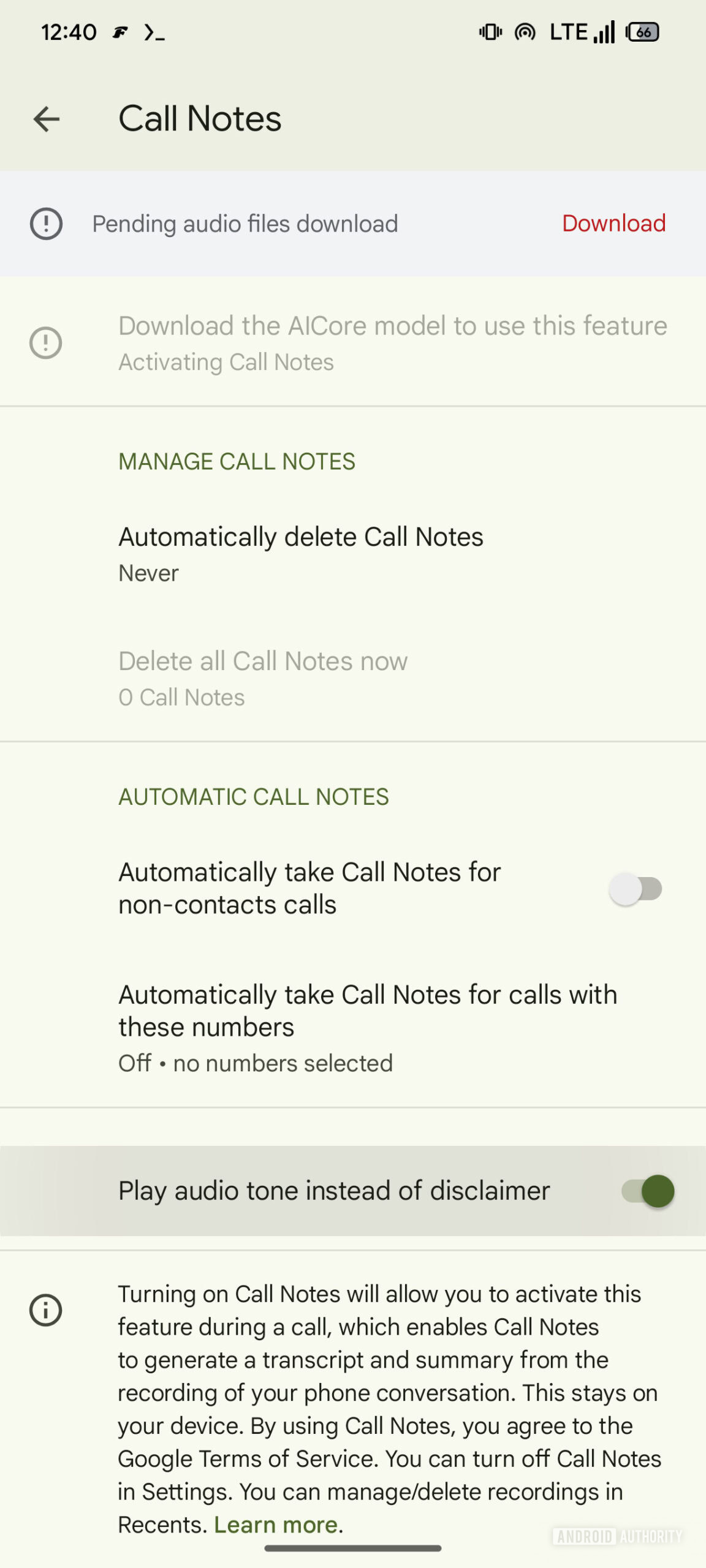 Google Call Notes audio tone toggle AssembleDebug Google Call Notes audio tone toggle AssembleDebug