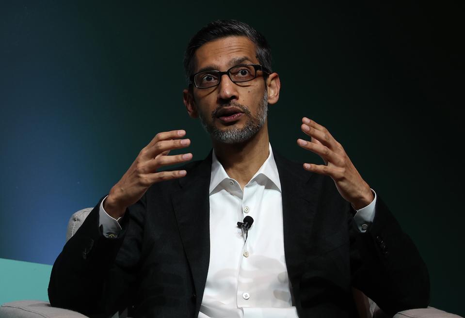 Fed Chair Powell And Google CEO Sundar Pichai Speak At Stanford University