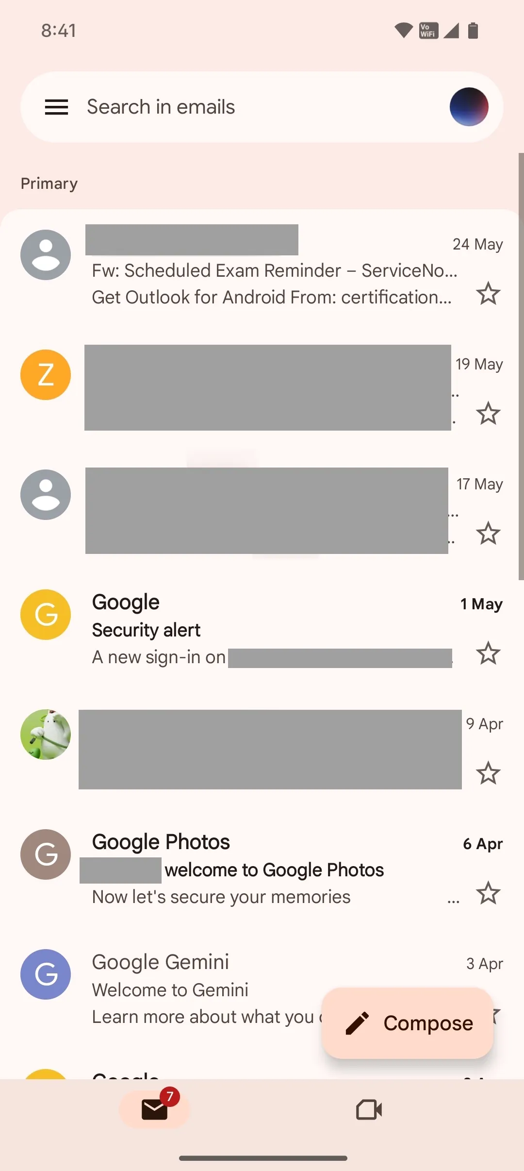 Gmail Material 3 Expressive UI update 1