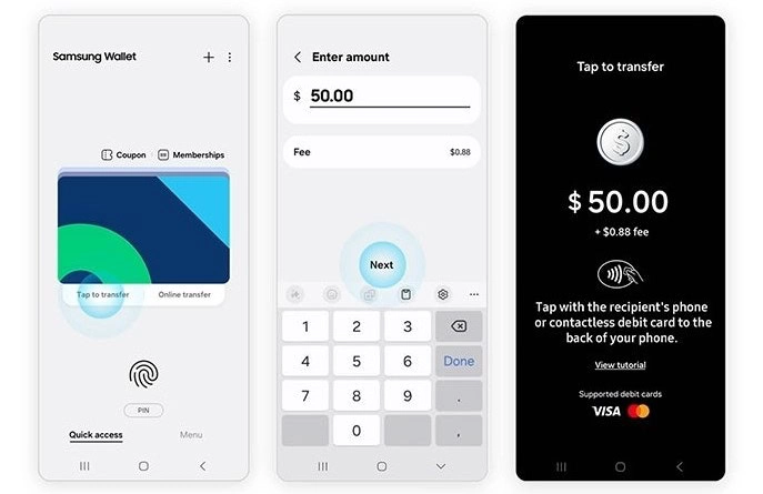 Samsung Wallet Tap to Transfer