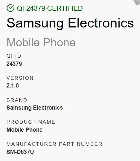 Possible Galaxy Z Fold 7 Qi2 Ready certification