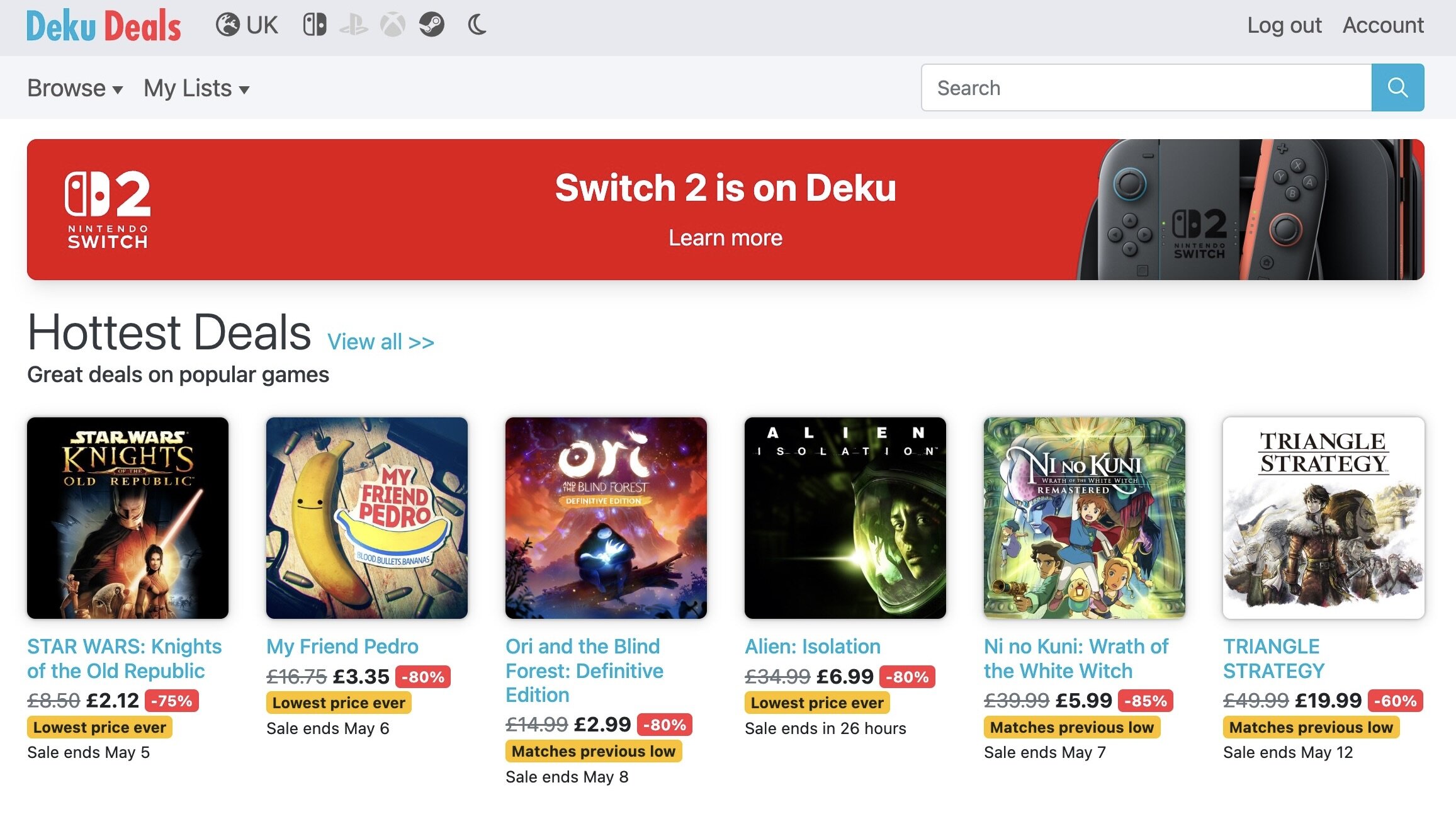 deku deals homepage