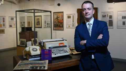 Rodney Edwards with his arms folded at an exhibition to mark the newspaper’s 200th anniversary